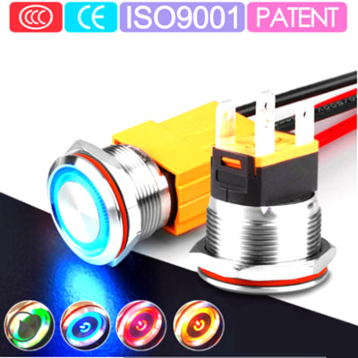 25mm15A Waterproof Stainless Steel Metal Push Button Switch Icon LED Light Shine