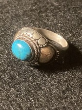 Native American Sterling 925 Vintage Ring - size 8