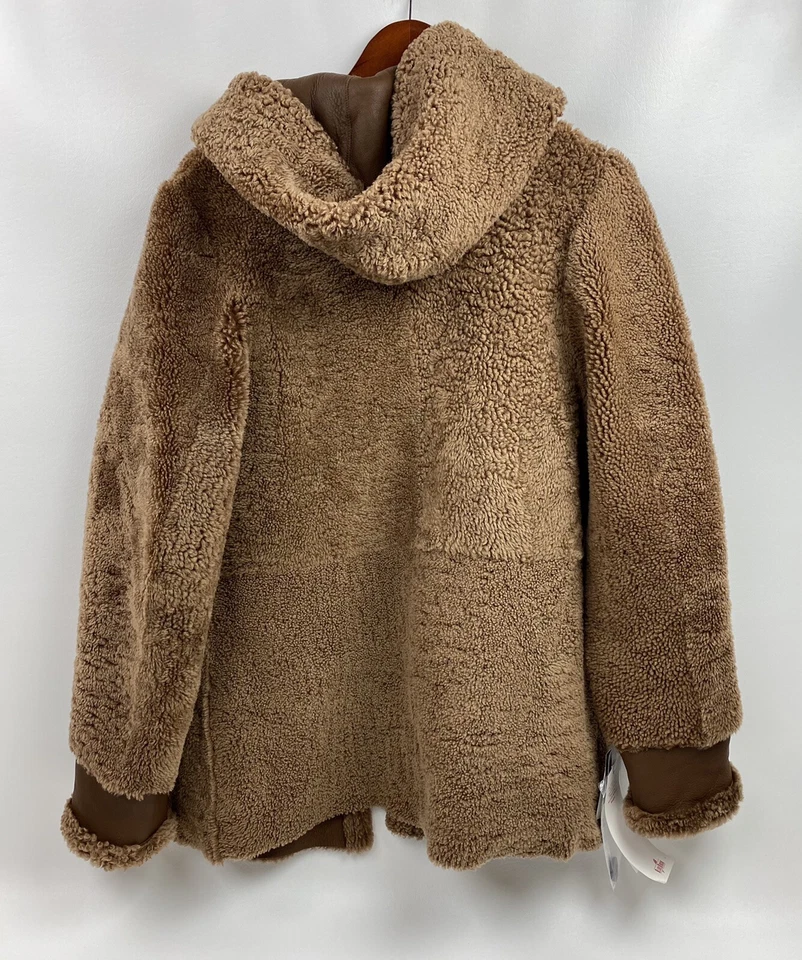 Abrigo con capucha reversible de piel de oveja oso de peluche pato azul #286 talla L $1500 al por menor Foto 4 de 4