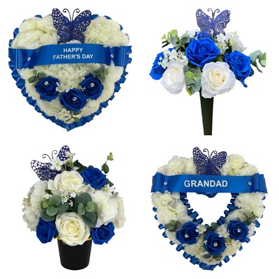 Herz künstliche Trauer Blumen Kranz Denkmal Grab Hommage Grab Topf Rosen