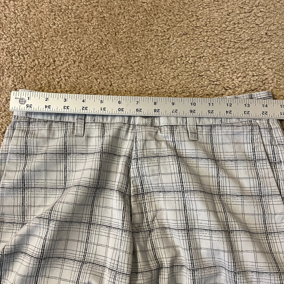 Pantalones Cortos Bermuda Volcom Corpo Class Para Hombres Talla 29 Blanco Mezcla de Algodón a Cuadros Foto 2 de 4