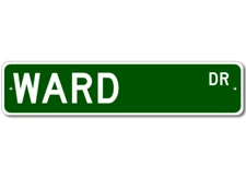 WARD Drive Street Sign Personalized Custom Last Name Metal Aluminum Plaque