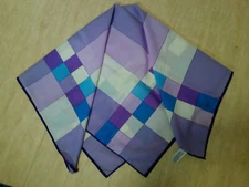 VTG Scarves By Nasharr Purple Geometric Stripe Neck Head Wrap Tie Scarf 26" Sq