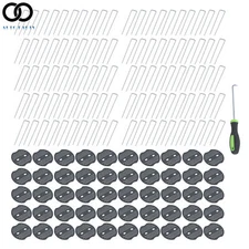 100 Pack Landscape Staples With Gasket Washer Caps 6 Inch Vapor Barrier Stakes