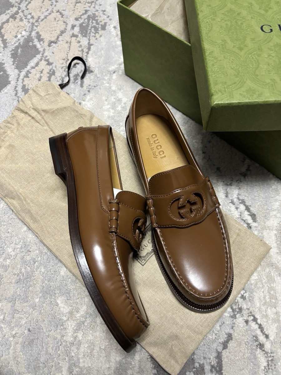 Gucci 738470 Mens Moccasin Leather Millennial Ribot GG Loafers Sz Gucci 6 Gucci 738470 Mens Moccasin Leather Millennial Ribot GG  main image 3