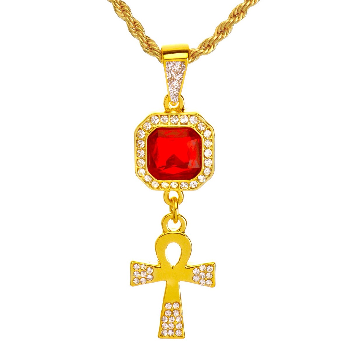 Ankh Necklace レッド size OS Textured Ankh Necklace | en route jewelry