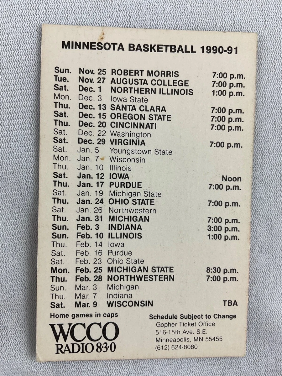 Gopher men's 2024 basketball schedule
