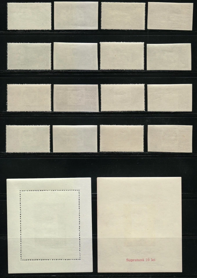 Rumania 1958 MNH Mi 1750AB-1757AB+Bloques 40,41 Sc 1252-1259,C57 Juego completo LUJO** Foto 2 de 2