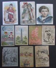 10 Misc. MEDICINE~ IRON TONIC~CURE ALL~ INDIAN ROOT PILLS etc  TRADE CARDS  C923
