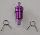 Purple Motorcycle Fuel Filter W/ Brass Filter For Harley & Other Makes 5/16 Line