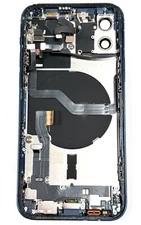 Apple iPhone 12 6.1" 2020 Blue Rear Back Case Frame Decent Glass OEM Grade C