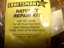 Craftsman Ratchet Repair Kit 43436 Fine Tooth Quick Release Ratchet