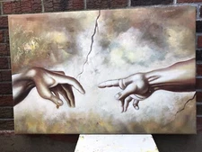 Hands Oil Painting 23” x 35” On Stretched Canvas #69