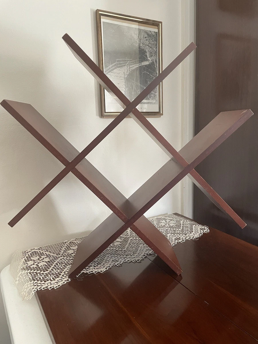Wooden Wine Rack or Mini Display Shelf for Trinkets Knickknacks Red Brown Small