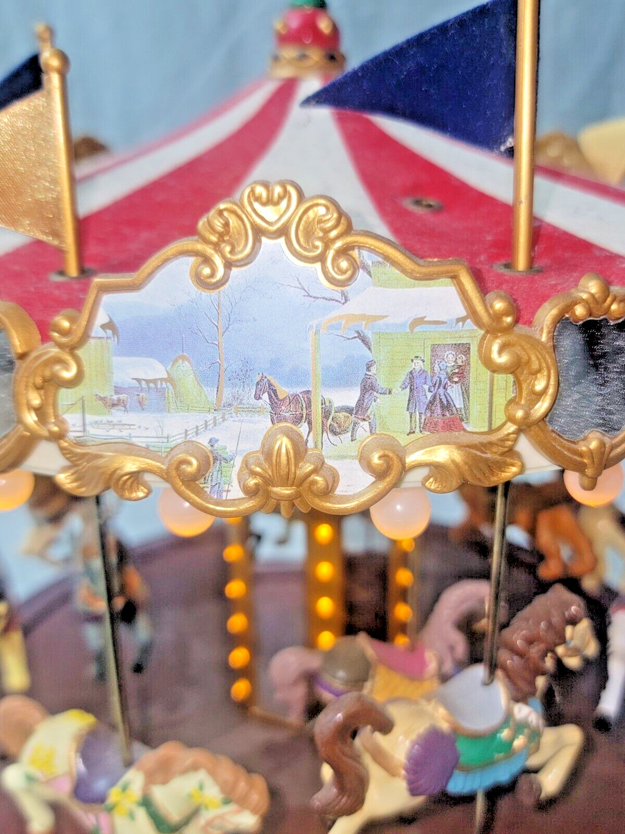 VTG MR CHRISTMAS GOLD LABEL COLLECTION TOWN SQUARE CAROUSEL VTG MR CHRISTMAS GOLD LABEL COLLECTION TOWN SQUARE CAROUSEL