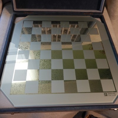 Vintage SWAROVSKI Silver Crystal Chess Set Original Case Complete