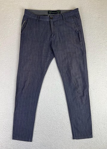 Paul Smith Pants Mens 31 Blue Pinstripe Relaxed Fit Cotton Chino Casual