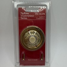 Vtg NuTone PB-24LPB Solid Brass Pushbutton Lighted Door Bell Ornate NOS MCM