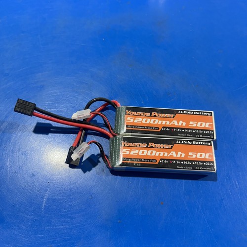 2 pieces USED 3S Lipo Battery 5200mAh 50C Shorty 11.1V RC Battery 80C Traxxas