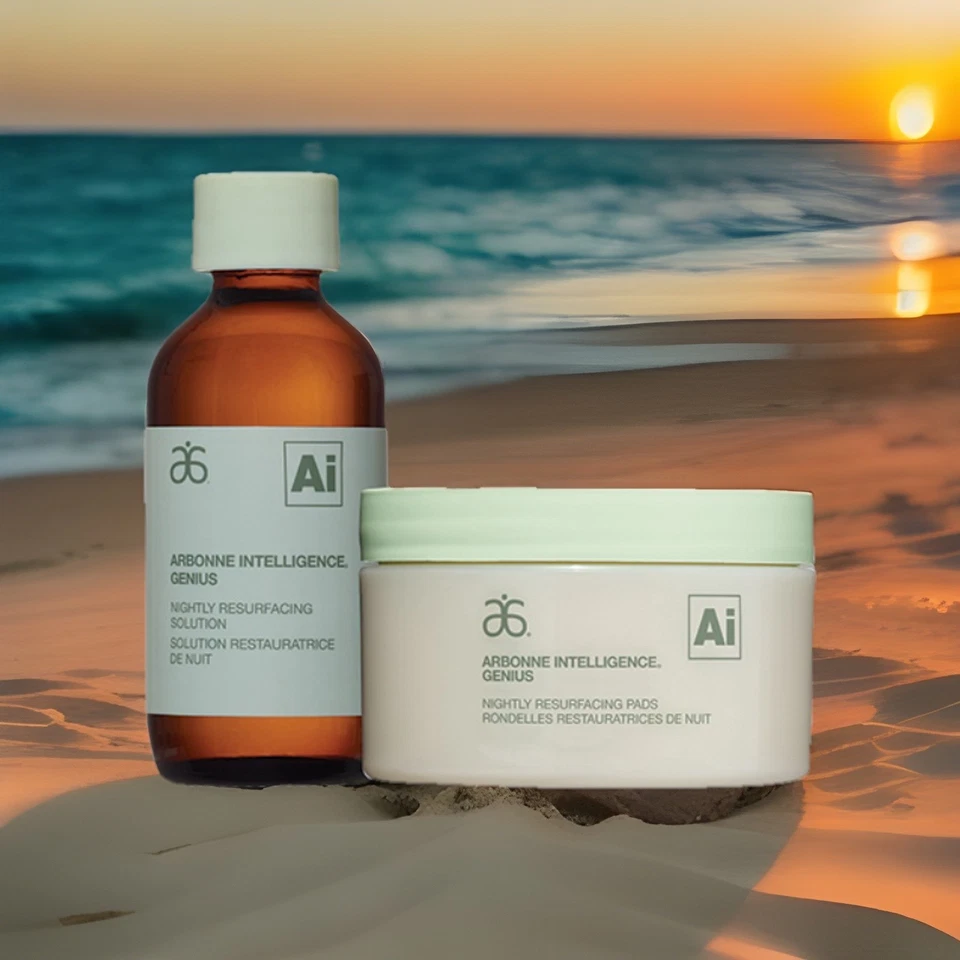 Almohadillas y solución de rejuvenecimiento nocturno Arbonne Intelligence Genius nuevas sin etiquetas #3 Foto 4 de 4