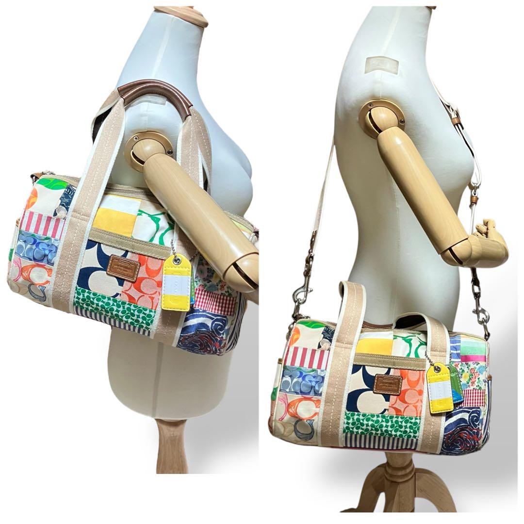 良品 COACH Mini Bostonbag 2way Patchwork COACH Mini Bostonbag 2way Patchwork Authentic | eBay