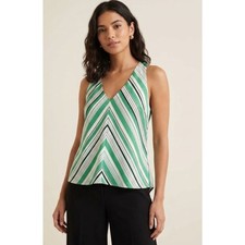 New Zara Striped Satin Sleeveless Tank Top Blouse Women's Size Small