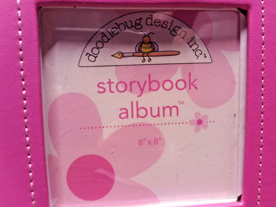 ¡Nuevo! Libro de recortes álbum de recortes de diseño Doodlebug anillo en D 8 x 8 rosa chicle P27 Foto 3 de 4