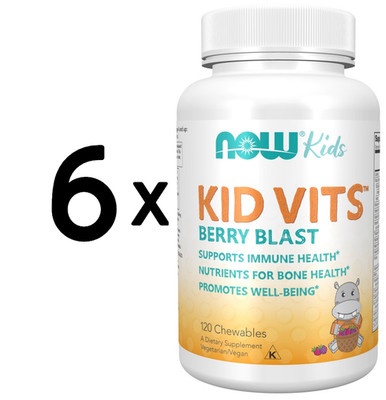 6 x NOW Foods Kid Vits, Berry Blast - 120 chewables tablets (222,08 EUR/kg)