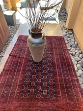 4'4 x 6'6 KPSI 300 Semi Antique Uzbek Hand Knotted Oriental Wool Area Rug 4 x 7