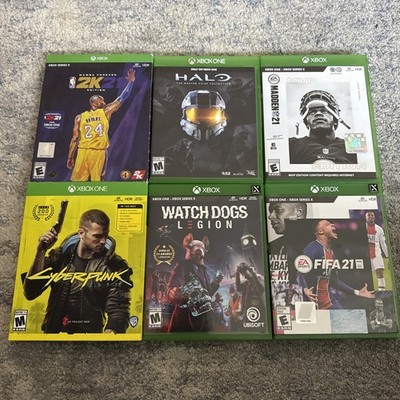 6 Games Microsoft Xbox Series X 2k Mamba Halo Cyberpunk Watch Dogs Fifa Madden