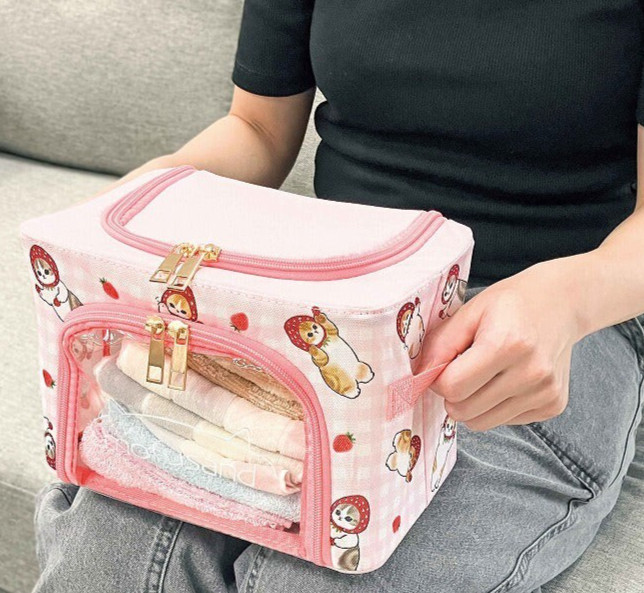 Mofusand Foldable Storage Box Strawberry Cat Small Pink ver. Limited From Japan