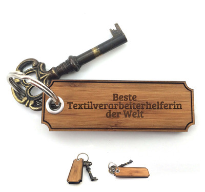 anhänger für tasche Textilverarbeiterhelferin - Geschenk Gravur Glücksbringer