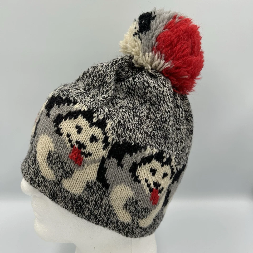 L.L. Bean Husky Dog Wool Blend Knit Toboggin Beanie Winter Hat Vintage - Image 3 of 4