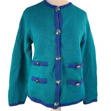 Pendleton Vintage Miss Pendleton Cardigan Sweater Womens Medium Wool USA 90s