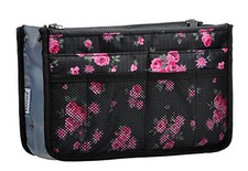 Purse Organizer Insert for Handbags Bag Organizers Large Black Red Flower