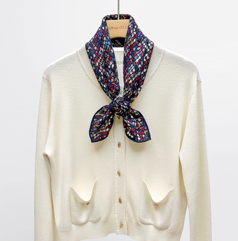 70% cashmere 30% silk glaze double side printed square Wrap shawl 62X62cm new