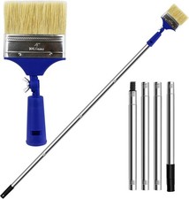 4 inch Paint Brush with Extended Detachable Pole, Bristle Brush for Surface Cle