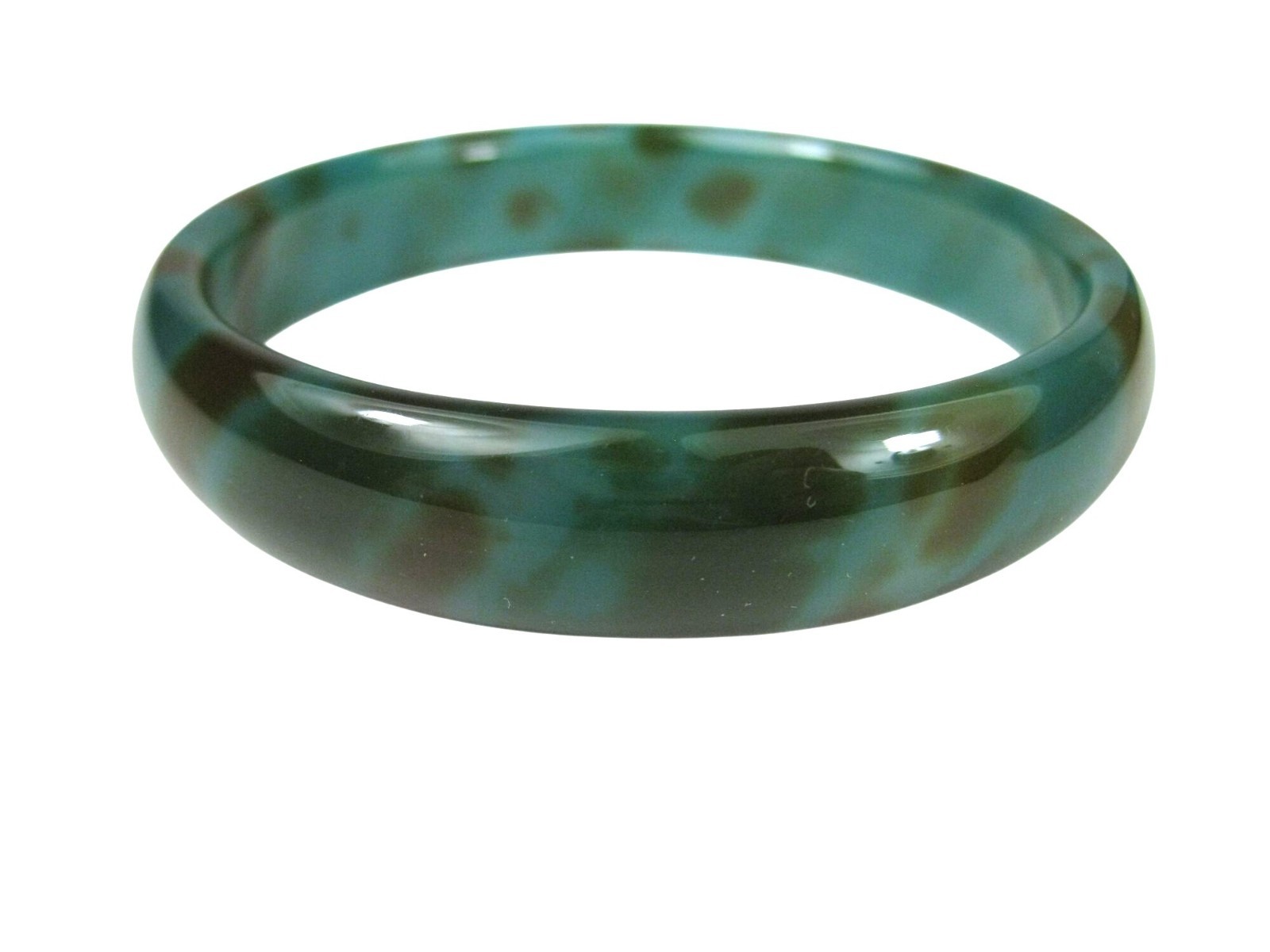 Solid Glass Bangle Bracelet Cuff Green Statement … - image 2