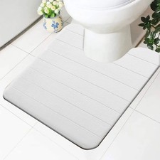 Image of Non Slip Pedestal Bath Mats Bathroom Rug Water Absorbent Toilet Pedestal Mat