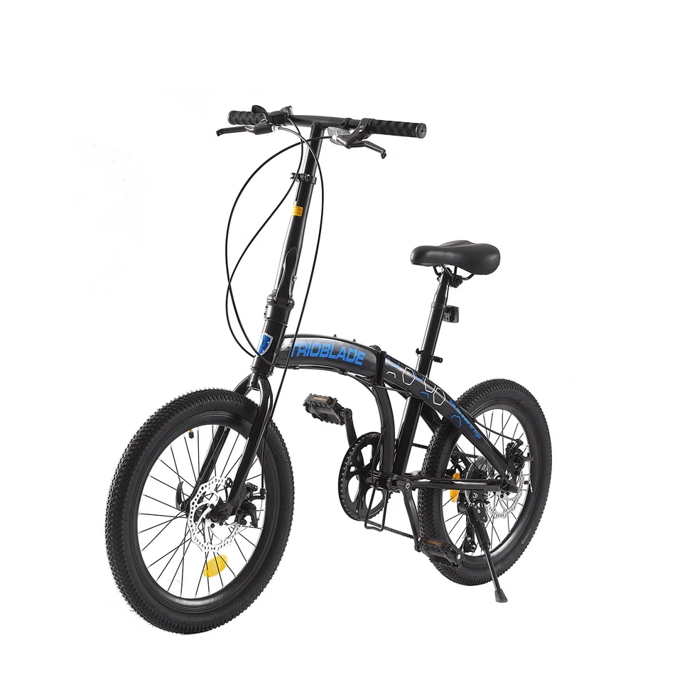 Blaue 20 Zoll Klappfahrrad Erwachsene 7 Geschwindigkeits Doppelscheibenbremse - Bild 4 von 4