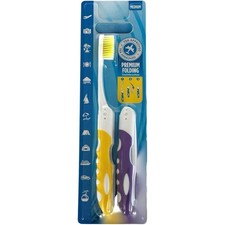 Foldable Travel Toothbrush 2 Pack Medium Bristles Compact Ergonomic Design for