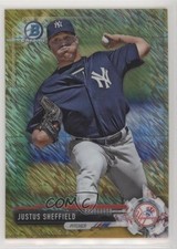 2017 Bowman Chrome Prospects Gold Shimmer Refractor 23/50 Justus Sheffield gx1