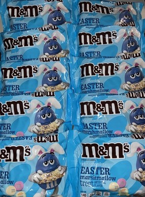 10 BAGS LIMITED EDITION M & M's ~WHITE CHOCOLATE MARSHMALLOW CRIPY TREATS 7.4 oz