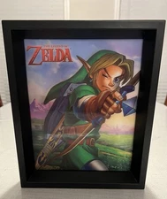 Legend of Zelda 3D Link Framed Holographic Wall Art 9x11 Shadow Box