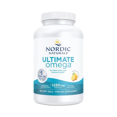 Nordic Naturals Ultimate Omega Lemon 1280mg 180 Soft Gels Fish Oil EPA DHA