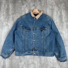 Vintage Lee Storm Rider Denim Jacket Mens 44 Cowboy Denim Blanket Lined USA 70s