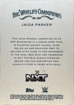 わたり　ギャザ　英字カード 2025 Topps Chrome WWE Jaida Parker Allen & Ginter #AG-JDP | eBay