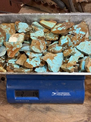 2 Lbs of Nevada #9 Turquoise Slabs. FAT! Available again! - Image 1 of 4