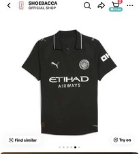 PUMA Mens Manchester City Collared Short Sleeve Jersey 2526 Away Authentic