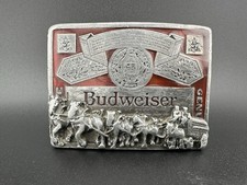 VINTAGE BUDWEISER BEER CLYDESDALES BELT BUCKLE "The King of Beers"